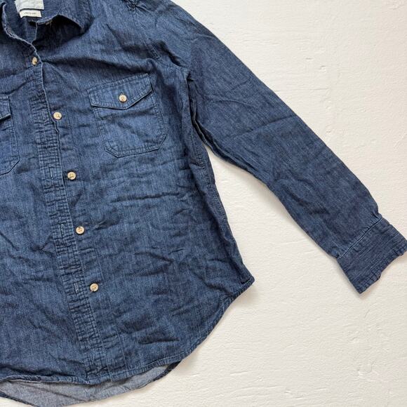 Universal Thread Denim Labette Shirt Blue Button Up Long Sleeve, Size Small - Picture 3 of 6